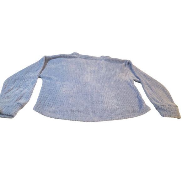 Hippie Rose Fuzzy Cropped Sweater Purple V Neck Super Soft Comfy L Designer - Picture 15 of 16